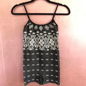 FREE PEOPLE Black Tribal Bodysuit Shapewear